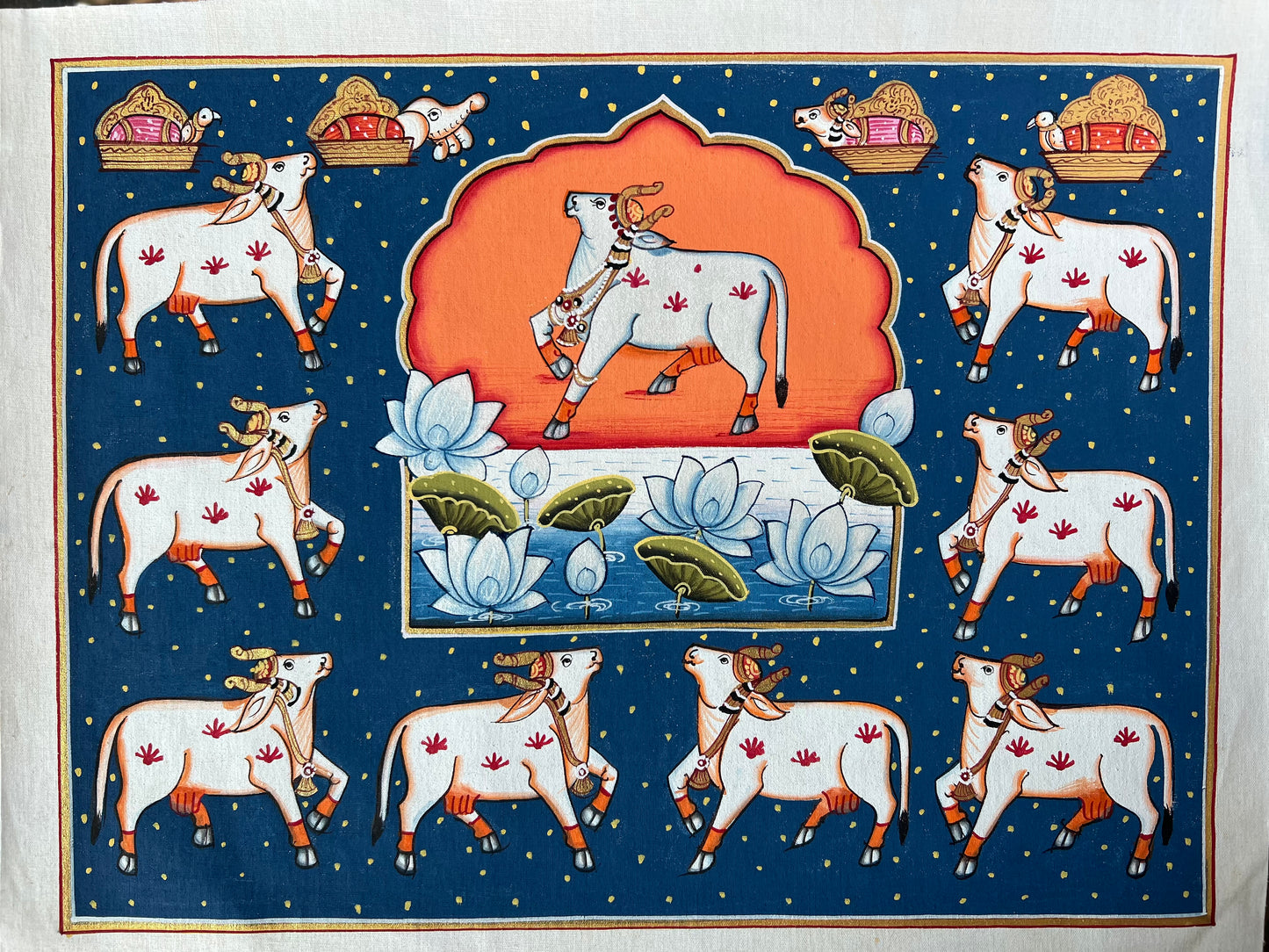 Pichwai Cow Blue