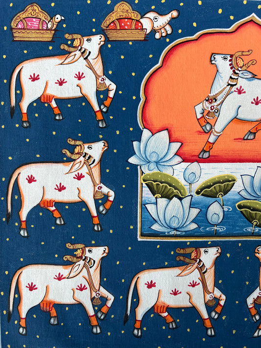Pichwai Cow Blue